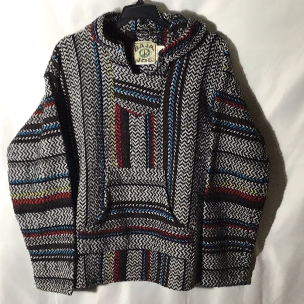 Baja Joe size small Multicolor Striped Men's Hoodie